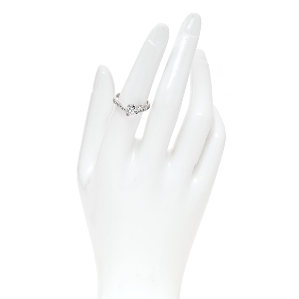 Platinum Diamond .50ctw Round Marquise Cut Pave Ring  53 6.5