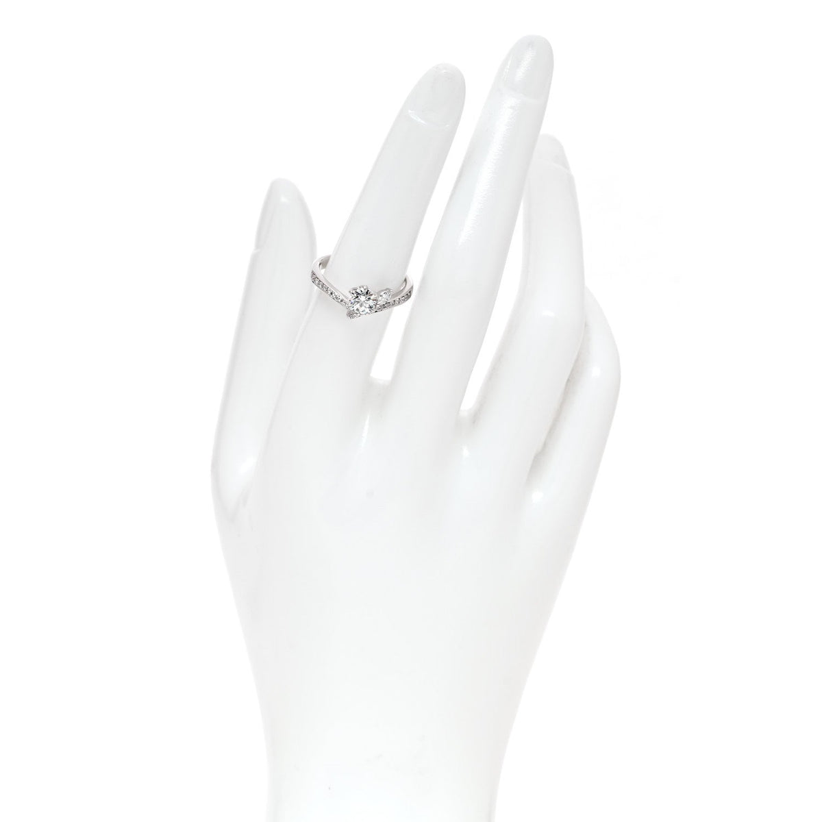 Platinum Diamond .50ctw Round Marquise Cut Pave Ring  53 6.5