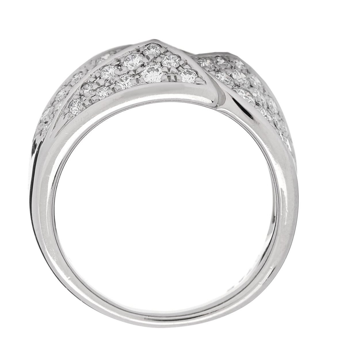 Platinum Diamond .74ctw Geometric Open Band Ring 54 6.75