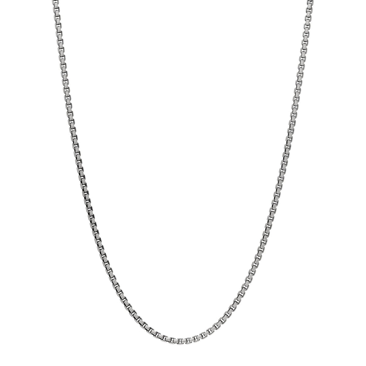 Sterling Silver 14K Yellow Gold 2.7mm Small Box Chain Necklace 18"