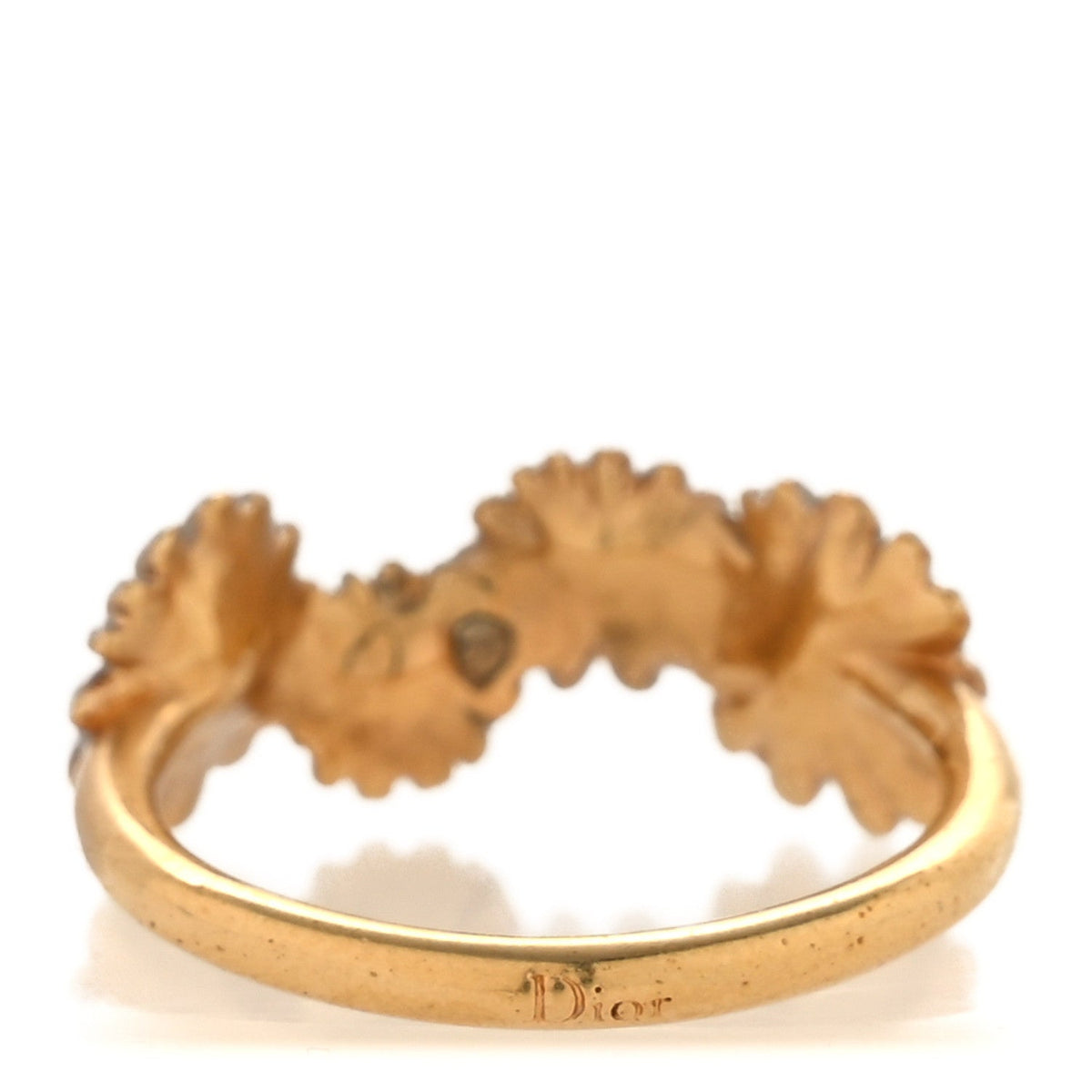 Metal Lacquer Daisy Ring Gold Multicolor
