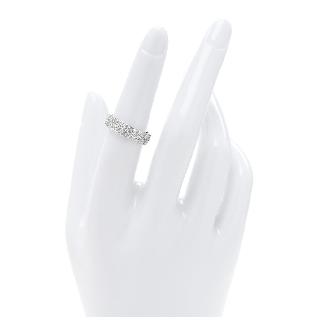 18K White Gold Diamond Metro Five-Row Ring 52 6