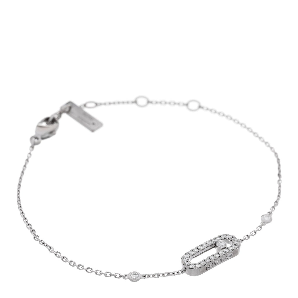 18K White Gold Diamond Move Uno Pave Bracelet