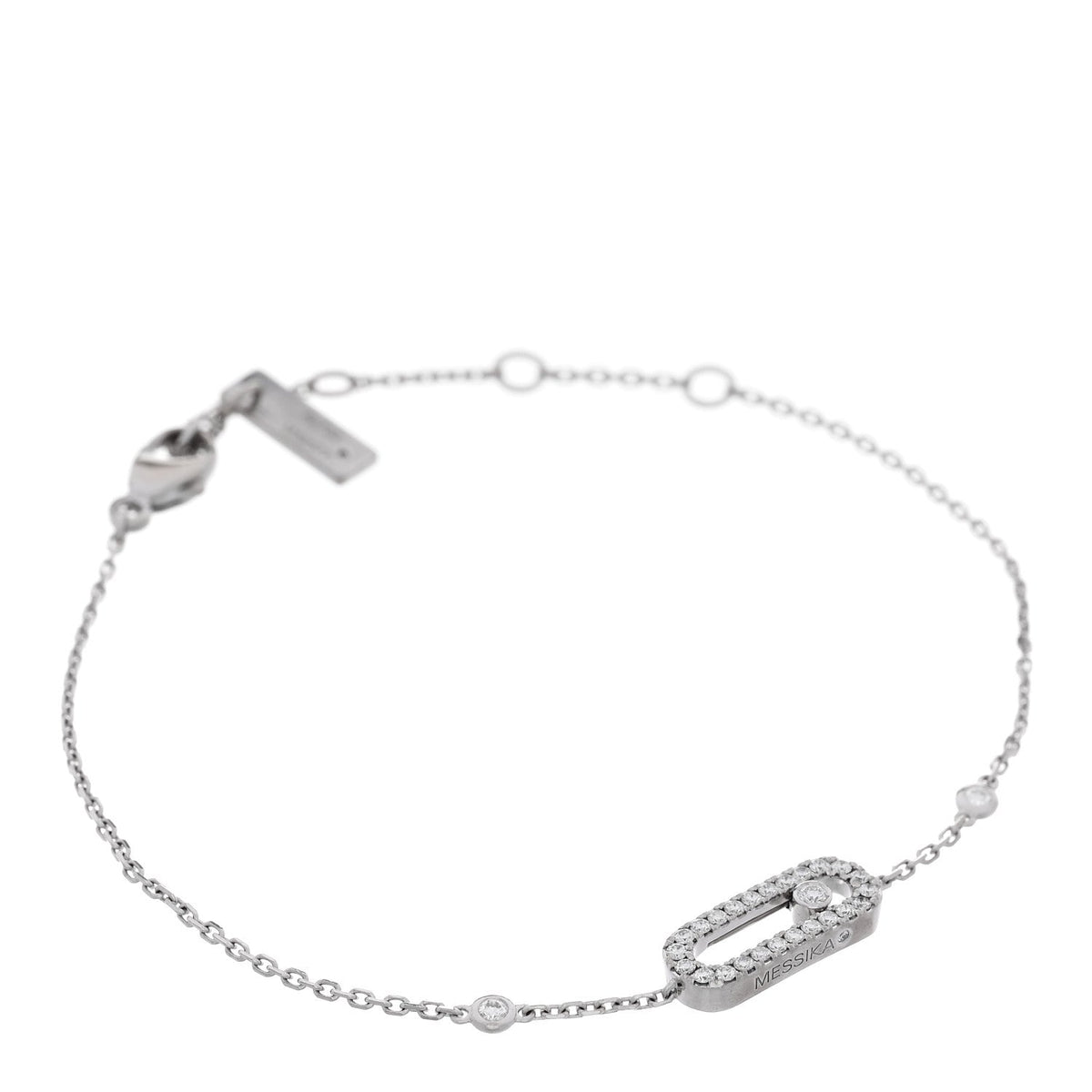 18K White Gold Diamond Move Uno Pave Bracelet