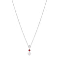 Sterling Silver Crystal Trademark Heart Pendant Necklace Red