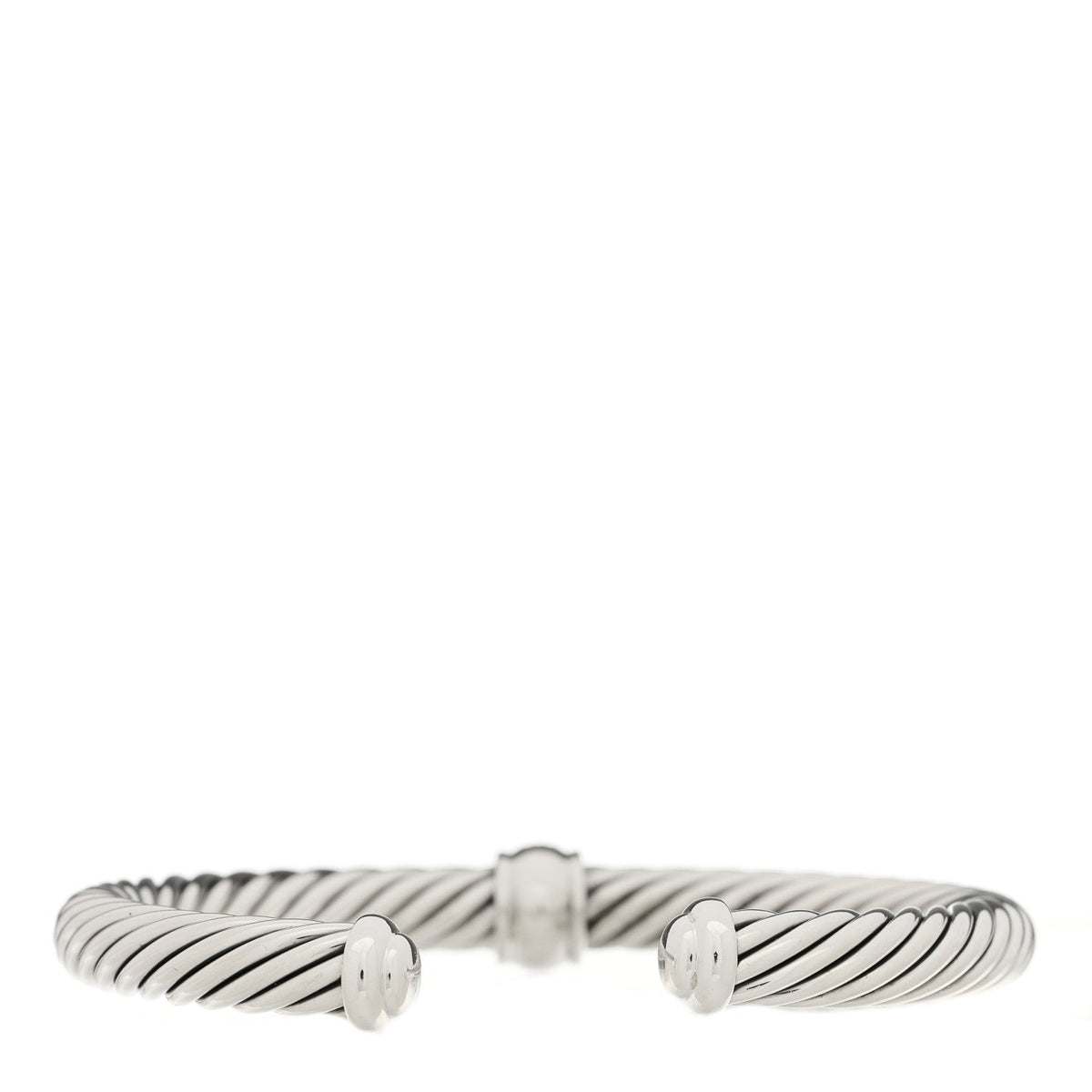 Sterling Silver Diamond 7mm Cable Classics Station Bracelet