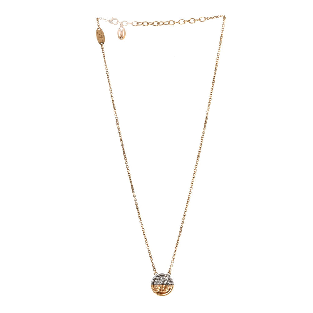 Metal L to V Necklace Gold Silver