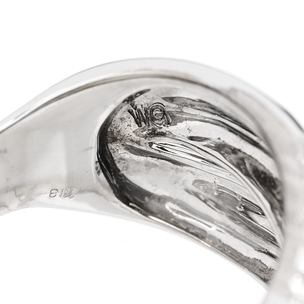 18K White Gold Diamond 1.75ctw Crossover Band Ring 58 8.25