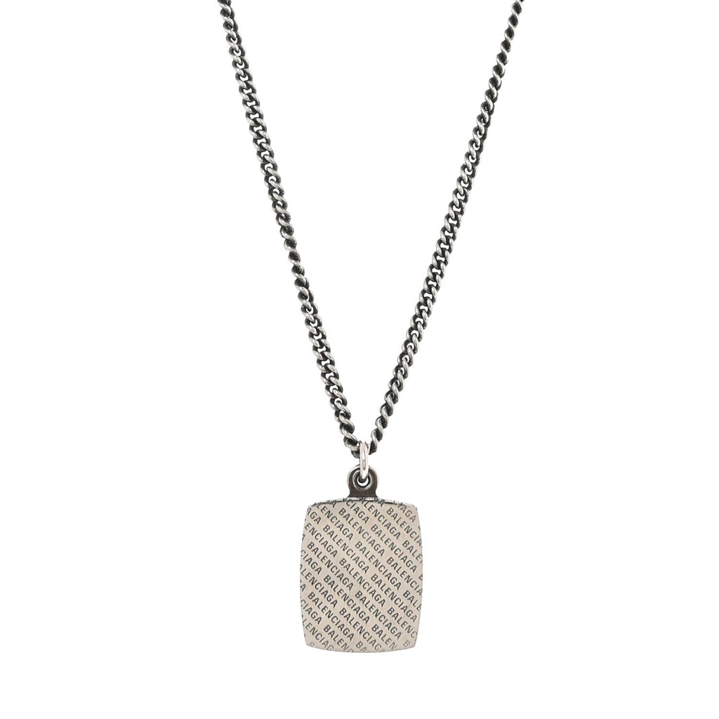 Stainless Steel Logo Locket Chain Necklace