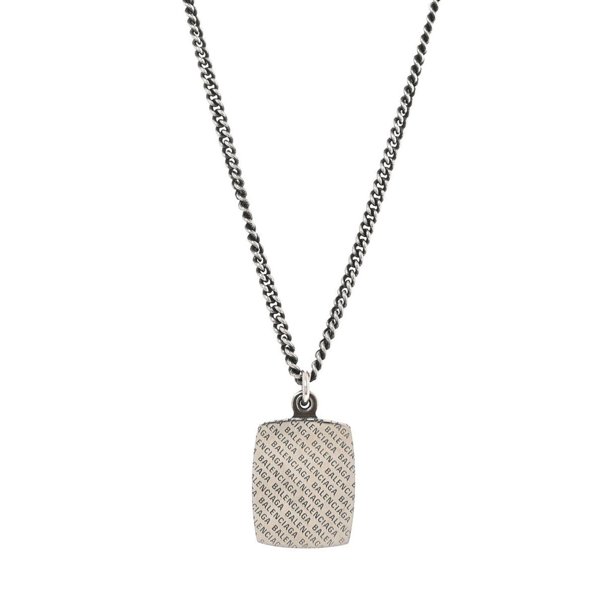 Stainless Steel Logo Locket Chain Necklace