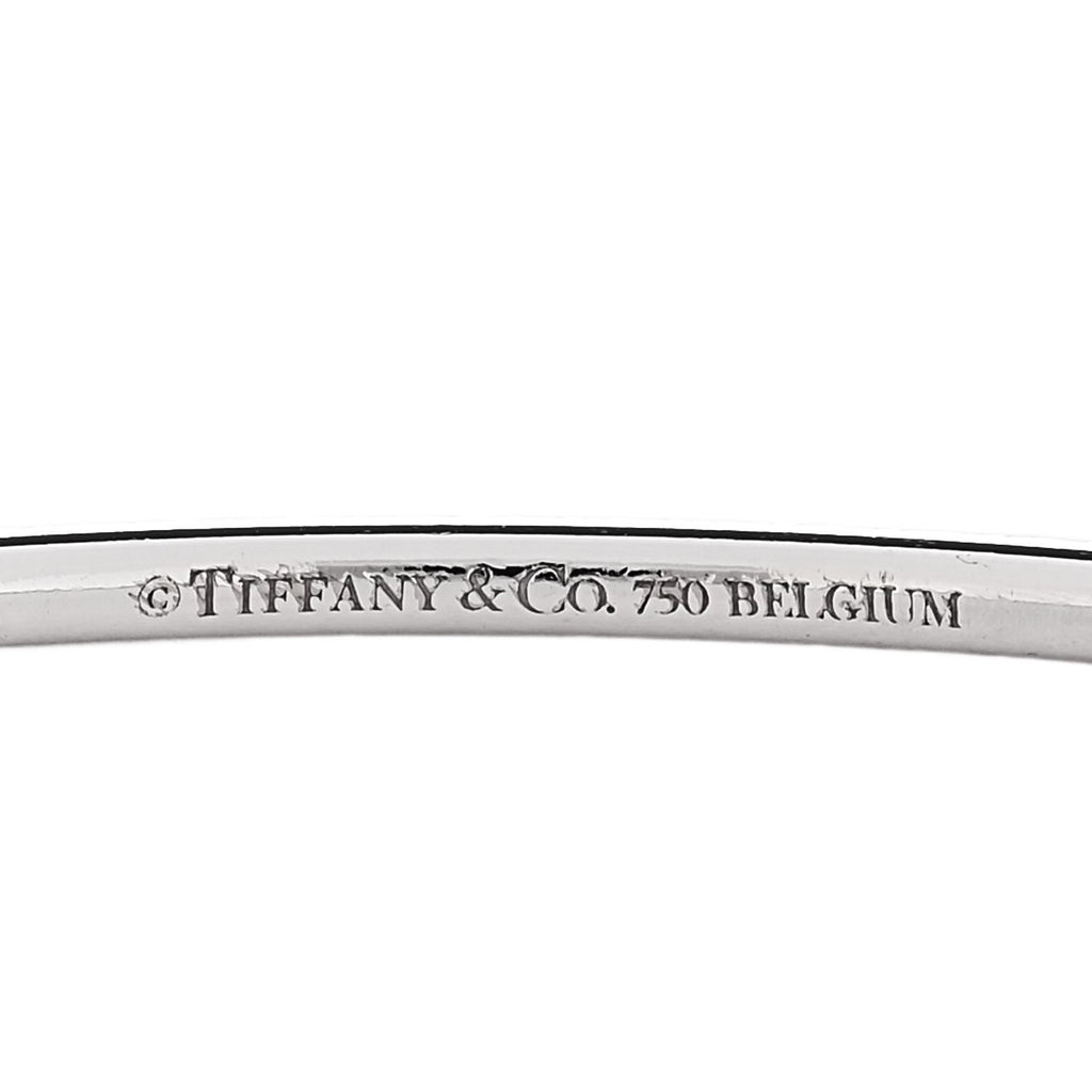 18K White Gold Diamond Metro Bangle Bracelet