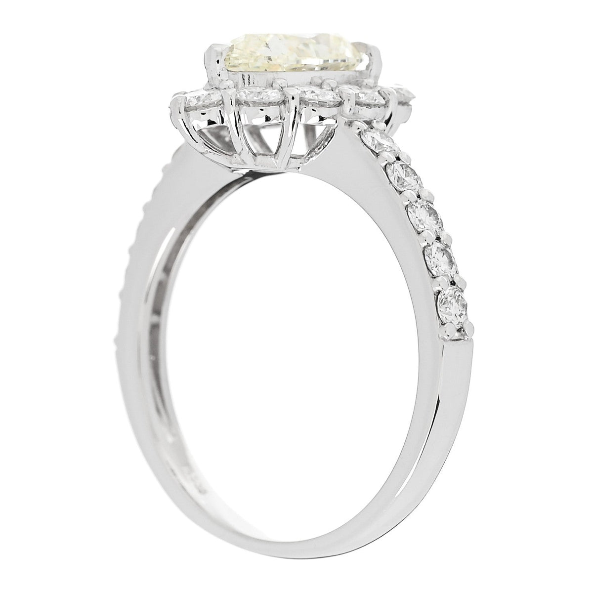 Platinum Diamond 1.15ct Pear Cut Halo Engagement Ring 53 6.25