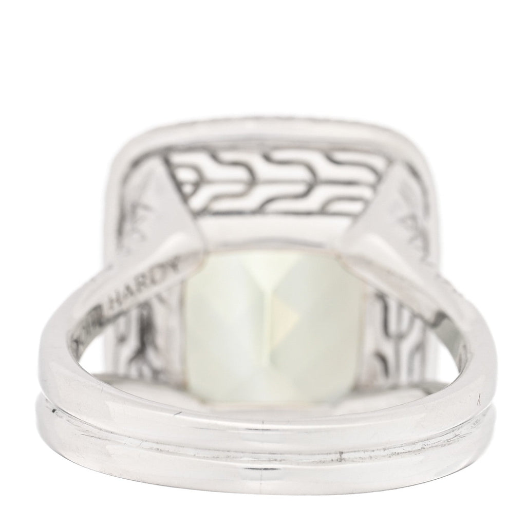 Sterling Silver Prasiolite Diamond Classic Chain Magic Ring 49 5