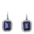 18K White Gold Diamond Iolite Earrings