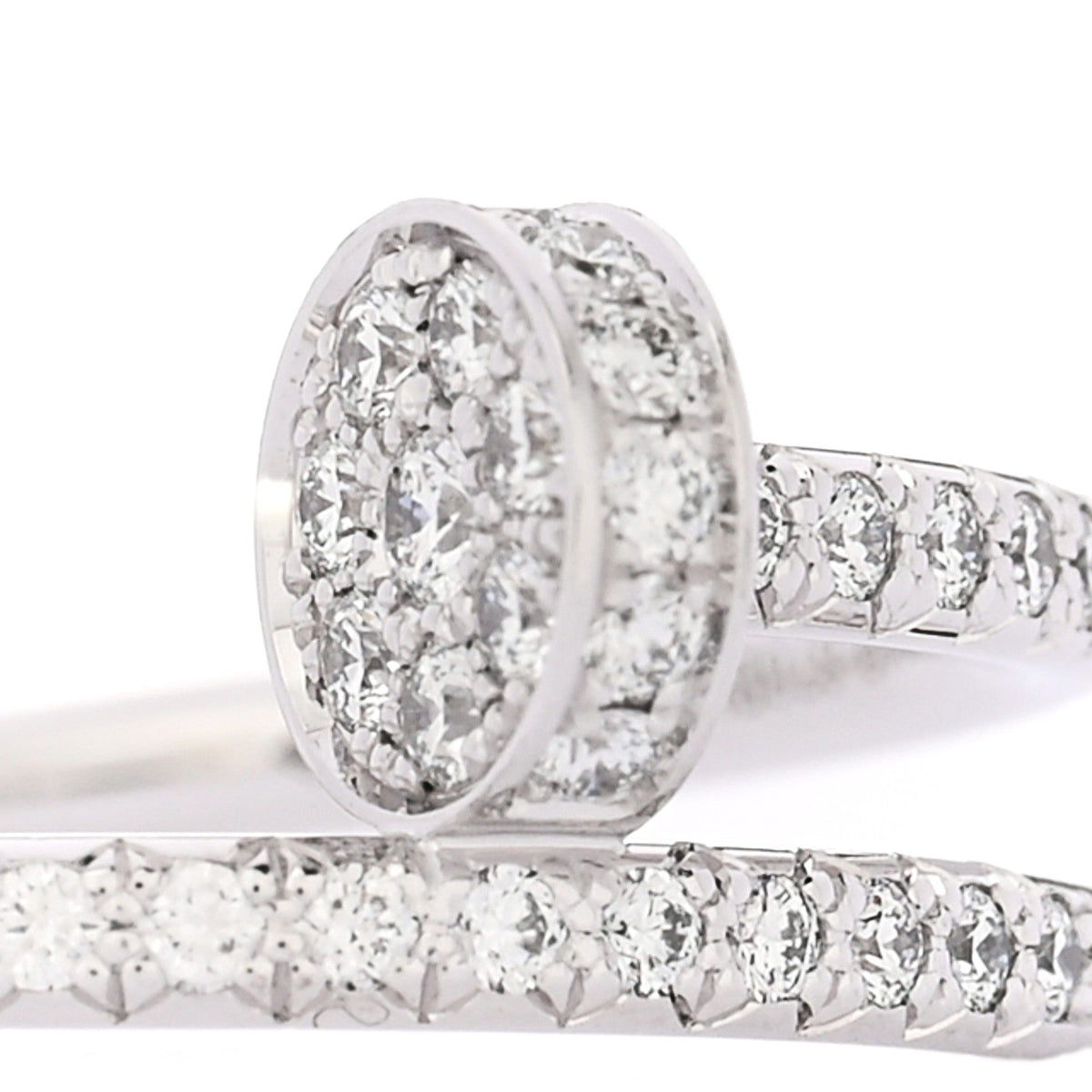 18K White Gold Diamond Juste Un Clou Paved Ring 49 5