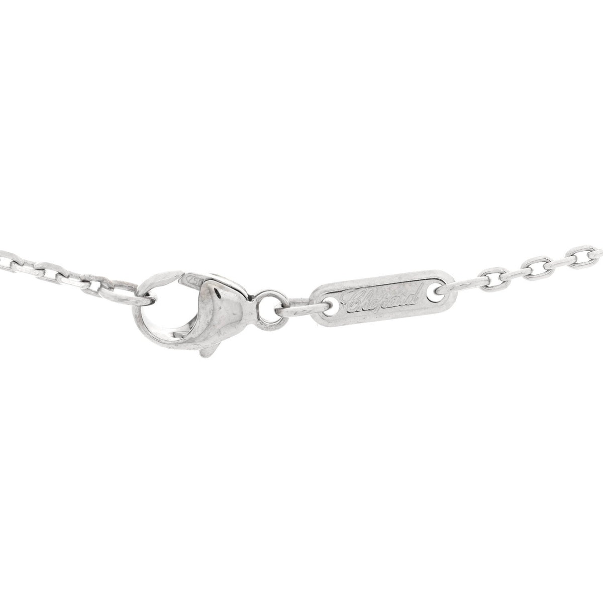 18K White Gold Happy Diamonds Icons Paved Heart Pendant Necklace