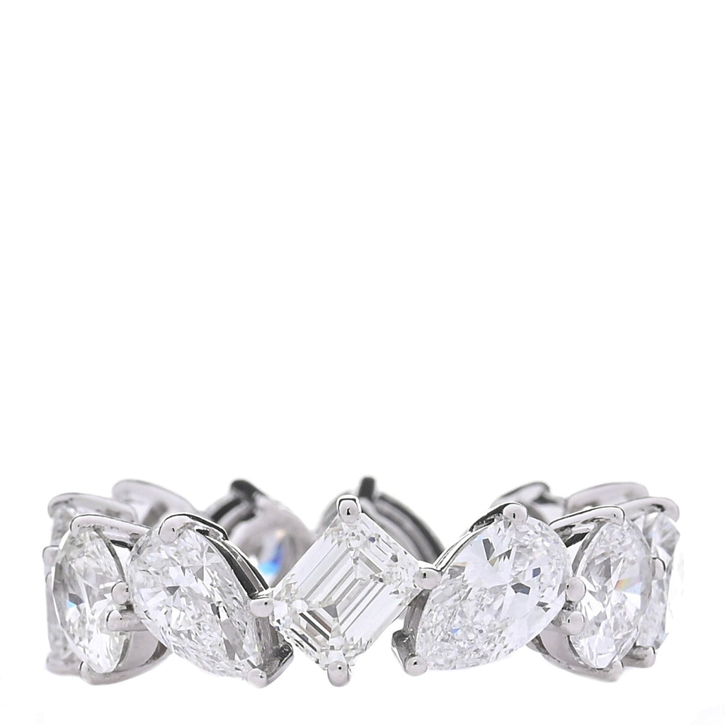 18K White Gold Diamond Multi Shape 5.90ctw Ring 53 6.25