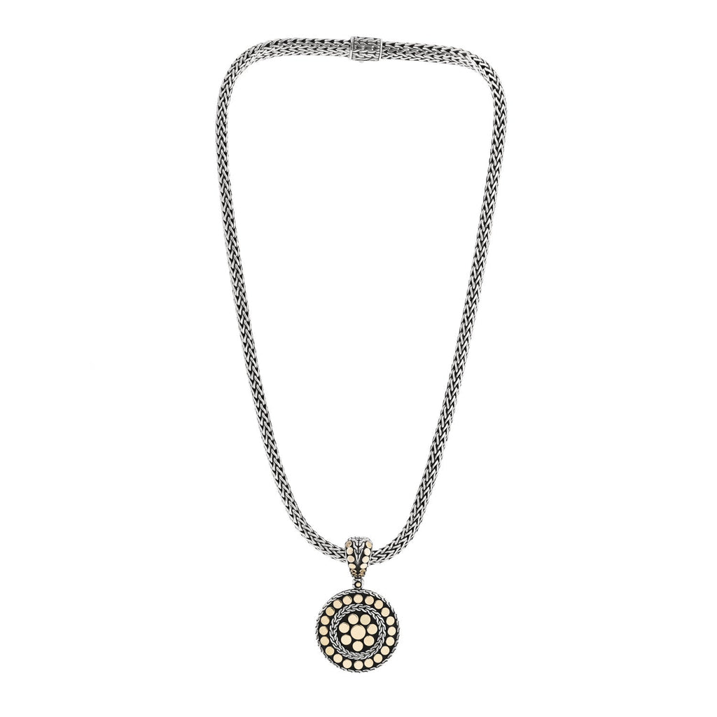 Sterling Silver 18K Yellow Gold Dot Enhancer Pendant Necklace