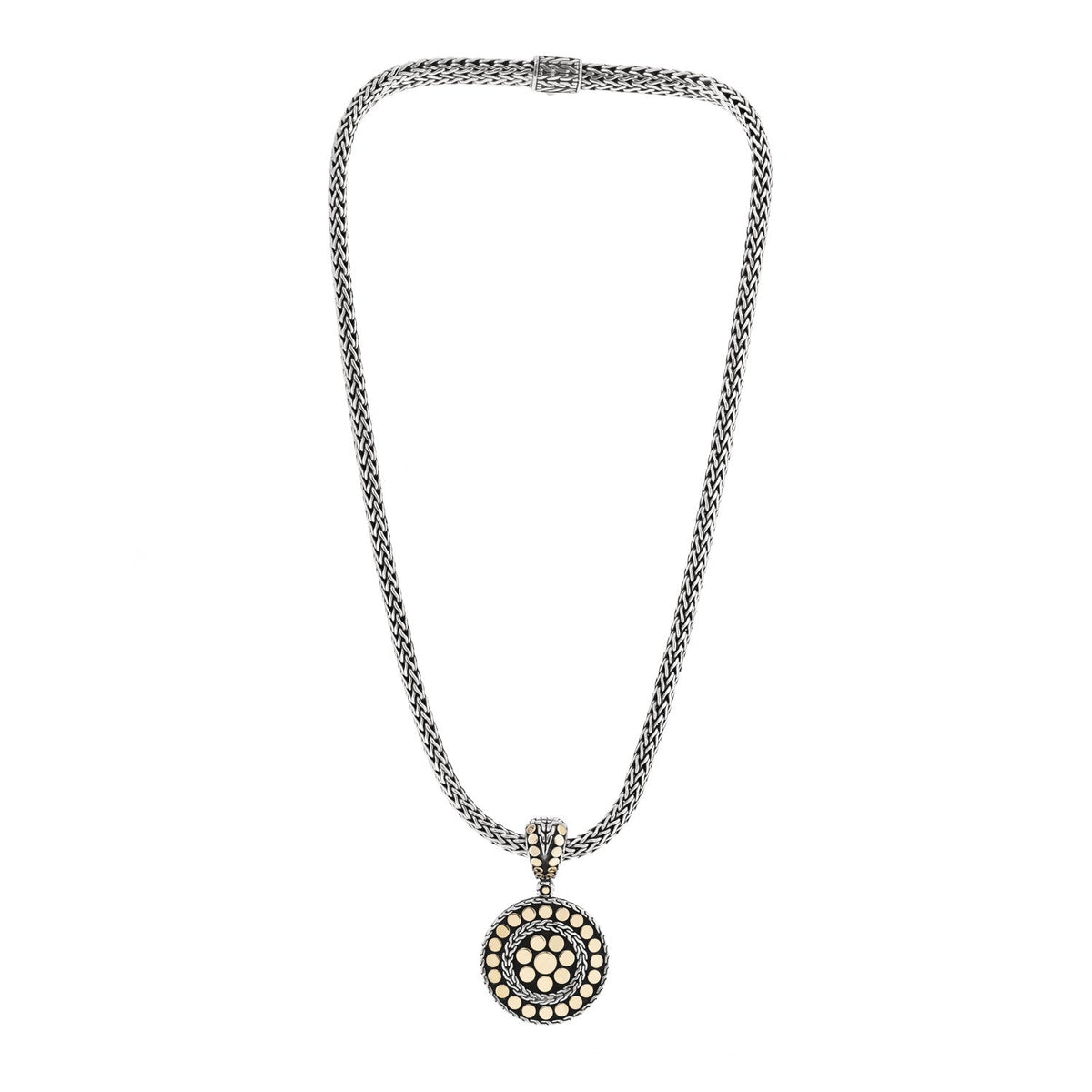 Sterling Silver 18K Yellow Gold Dot Enhancer Pendant Necklace