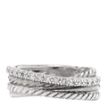 Sterling Silver Diamond 7mm Crossover Ring 50 5.5