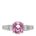 Platinum Diamond Pink Sapphire .31ctw Solitaire Half Band Ring 56 7.5