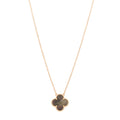 18K Rose Gold Gray Mother of Pearl Vintage Alhambra Pendant Necklace