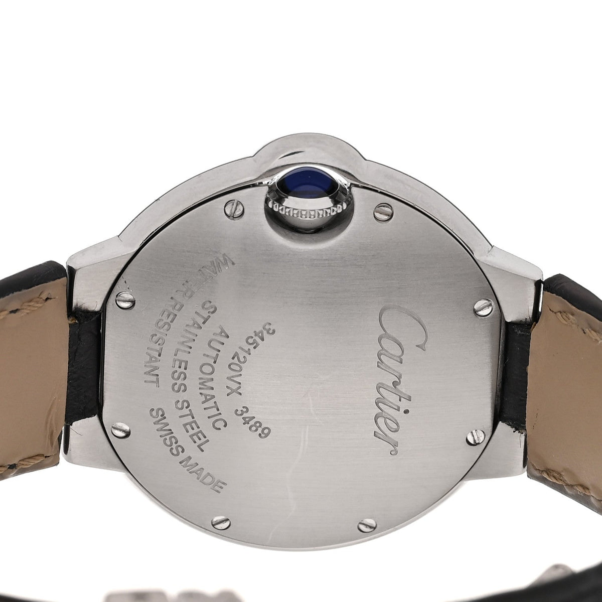 Stainless Steel Alligator 33mm Ballon Bleu De Cartier Automatic Watch