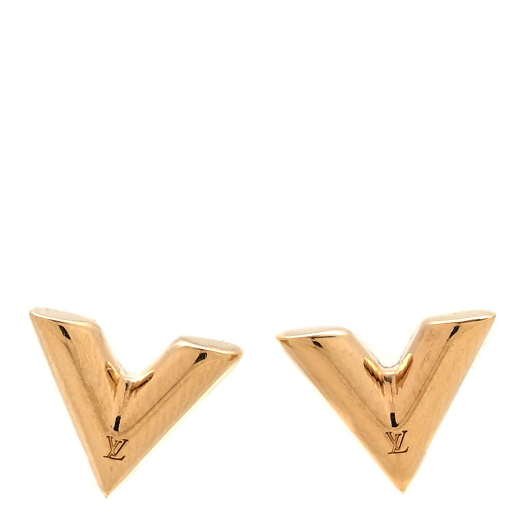 Brass Essential V Stud Earrings Gold