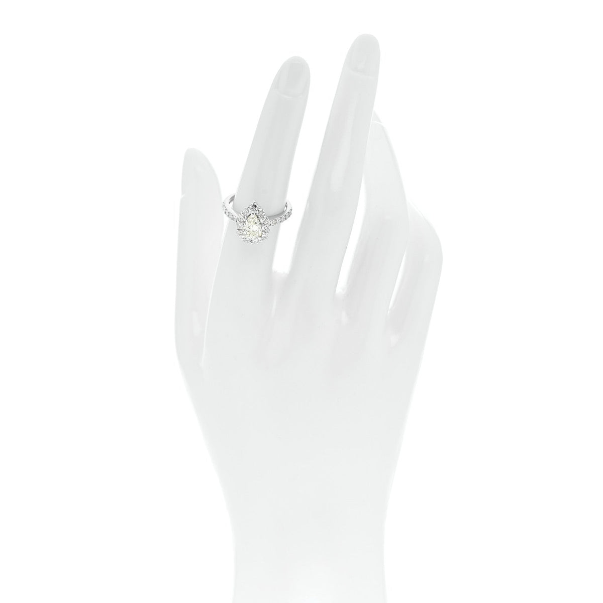 Platinum Diamond 1.15ct Pear Cut Halo Engagement Ring 53 6.25