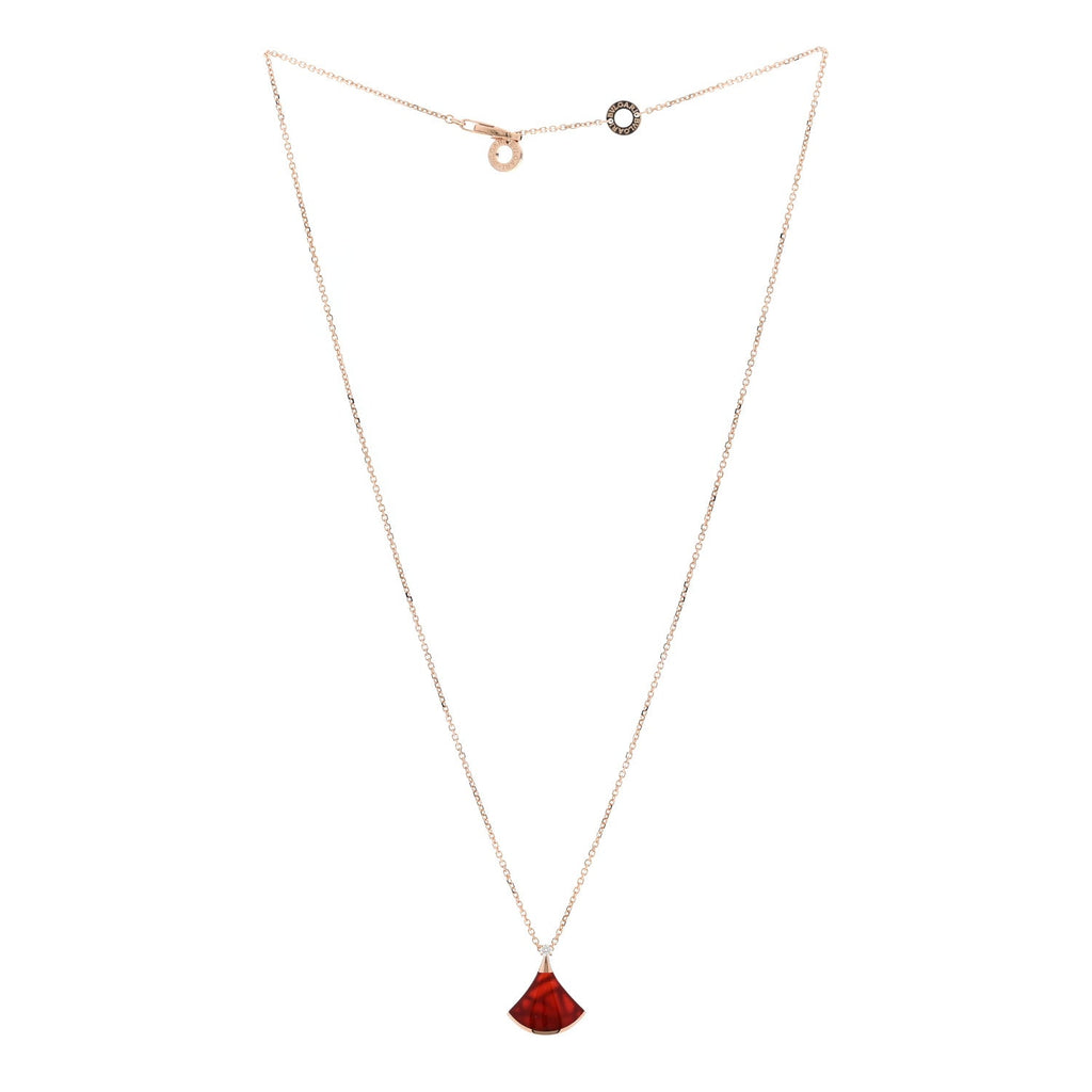 18K Rose Gold Diamond Carnelian Divas' Dream Pendant Necklace