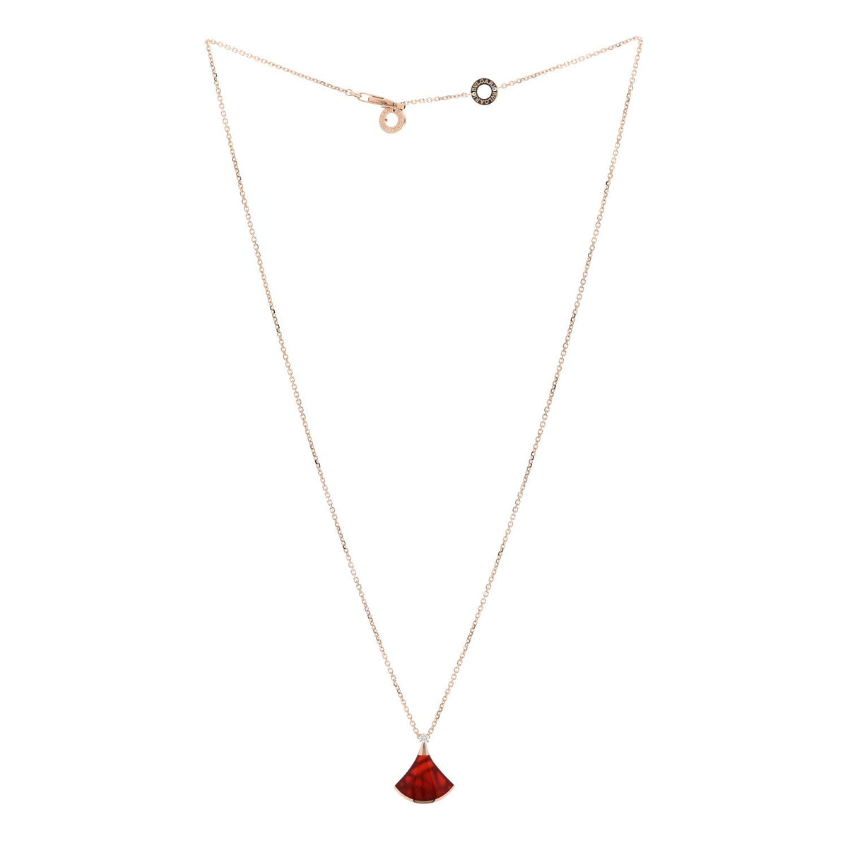 18K Rose Gold Diamond Carnelian Divas' Dream Pendant Necklace