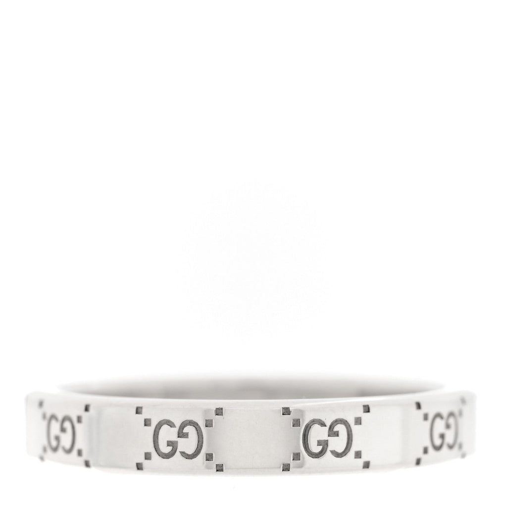 Sterling Silver Signature GG Narrow Band Ring 63 10.25
