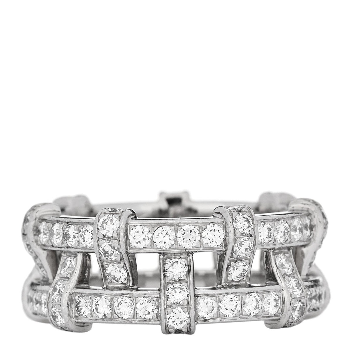 Platinum Diamond Weave Band Ring 50 5.5