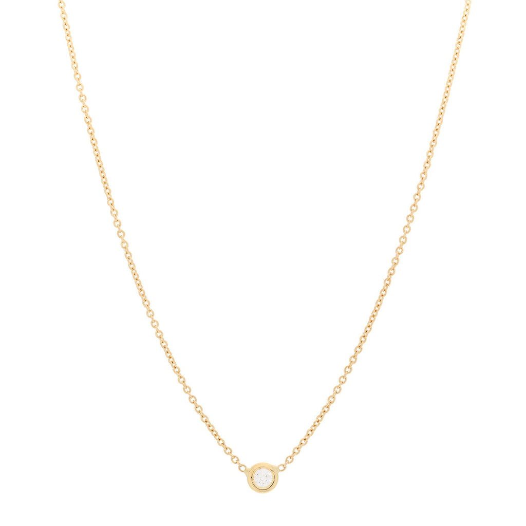 18K Yellow Gold Diamond .19ct Diamonds By The Inch Solitaire Necklace
