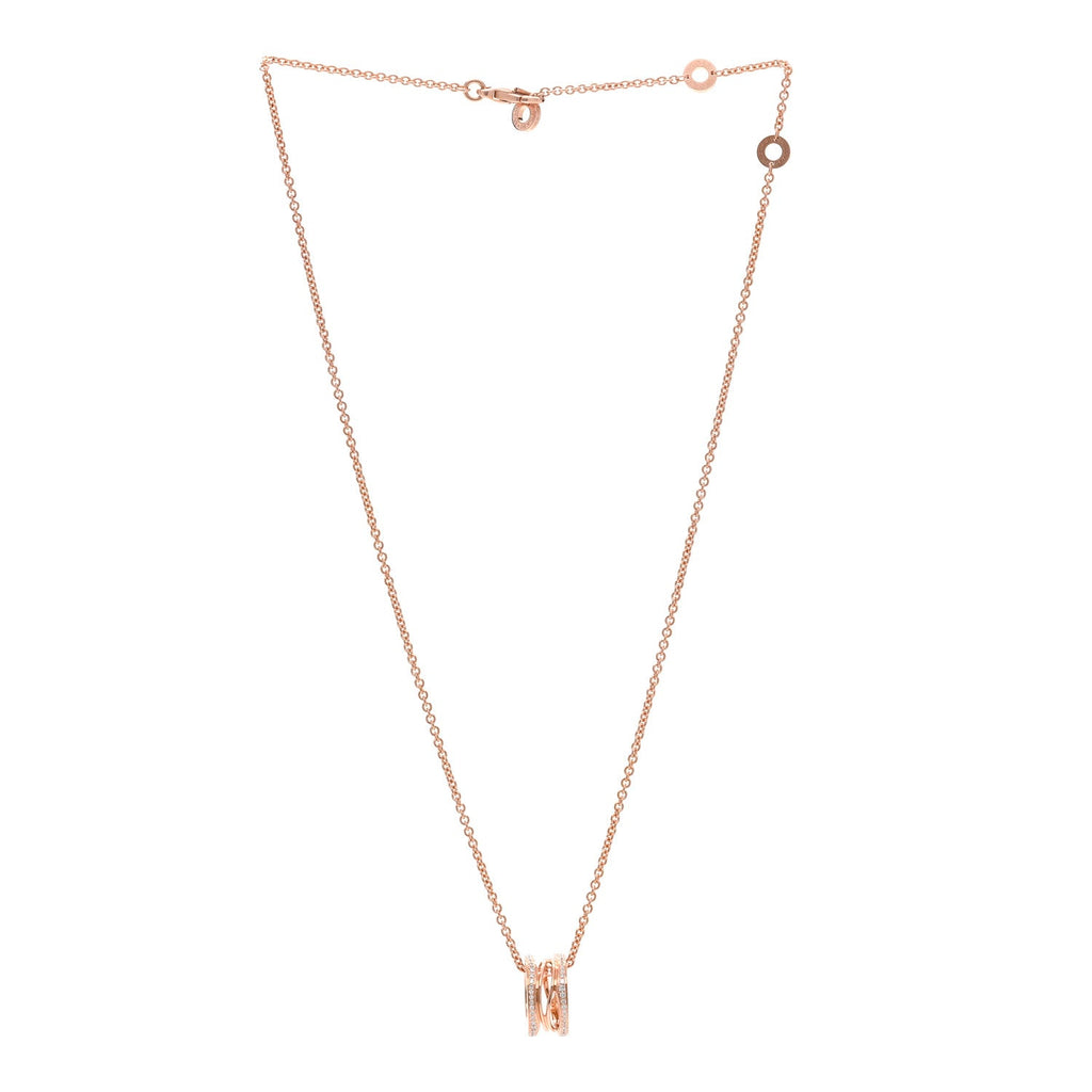 18K Rose Gold Diamond B.Zero1 Open Legends Pendant Necklace