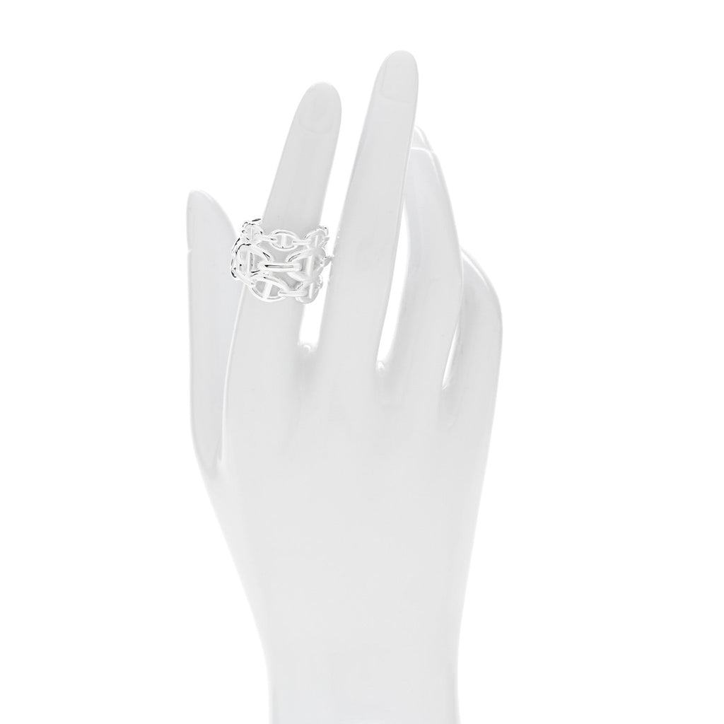 Sterling Silver GM Chaine d'Ancre Enchainee Band Ring 54 6.75
