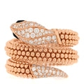 18K Rose Gold Diamond Black Onyx Two Coil Pave Ring XL