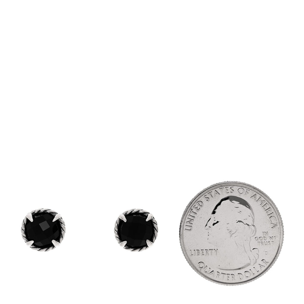 Sterling Silver Black Onyx 8mm Chatelaine Earrings