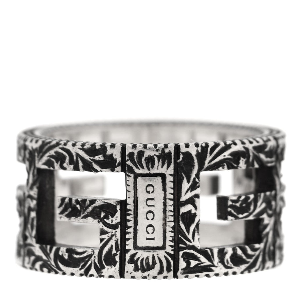 Sterling Silver Wide Square G Band Ring 54 6.75