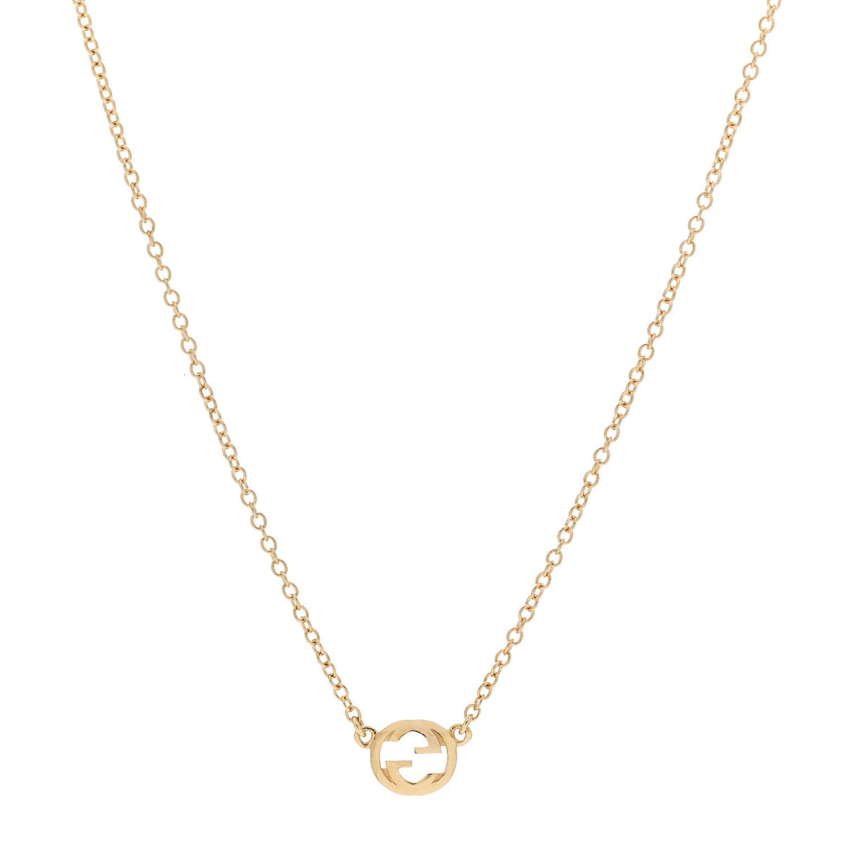 18K Yellow Gold Interlocking Pendant Necklace