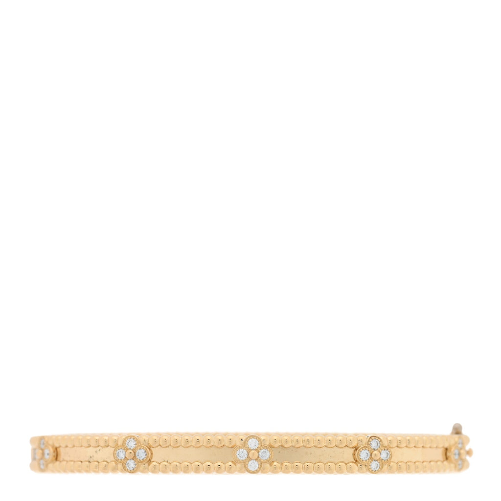 18K Yellow Gold Diamond Perlee Sweet Clovers Bracelet L