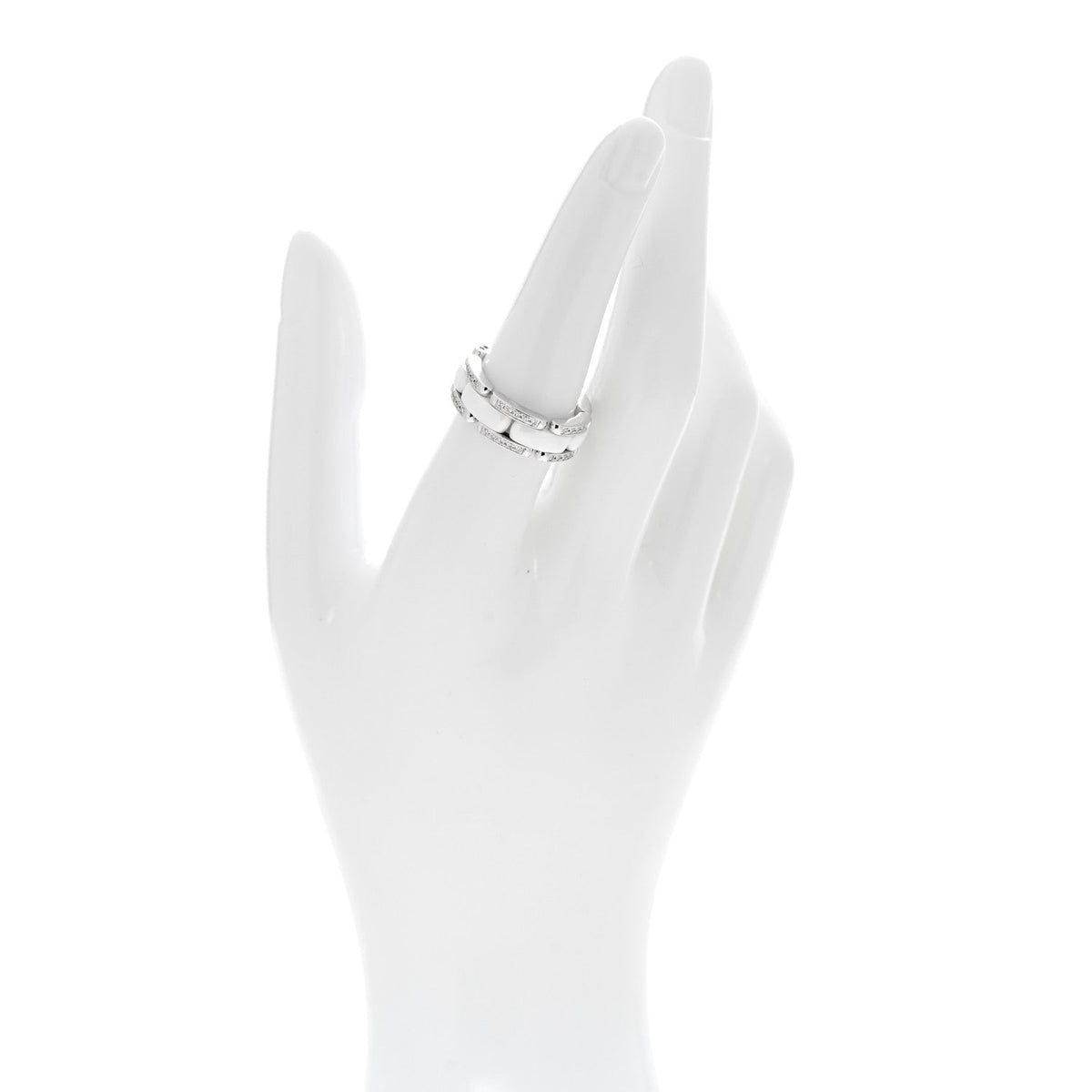 18K White Gold Ceramic Diamond Medium Ultra Ring White 50 5.5