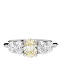 Platinum Yellow Diamond 1.71ctw Five Stone Ring 51 5.75