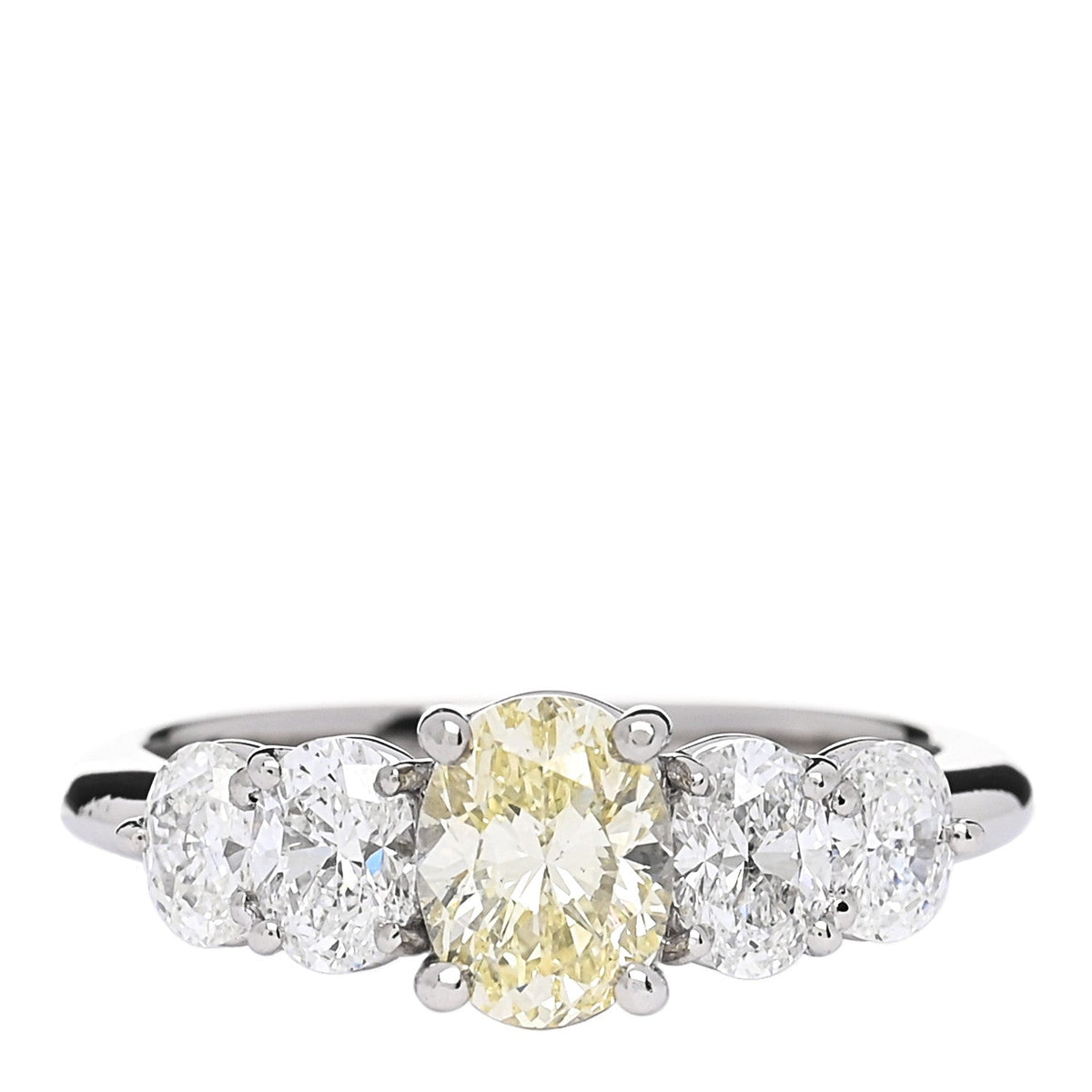 Platinum Yellow Diamond 1.71ctw Five Stone Ring 51 5.75