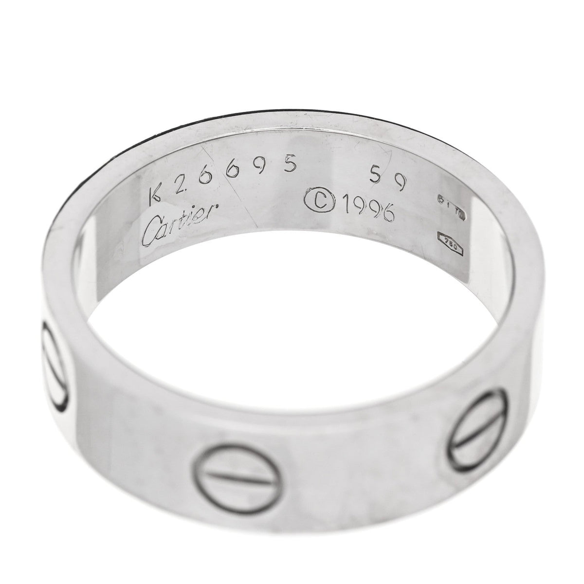 18K White Gold 5.5mm LOVE Ring 59 8.75
