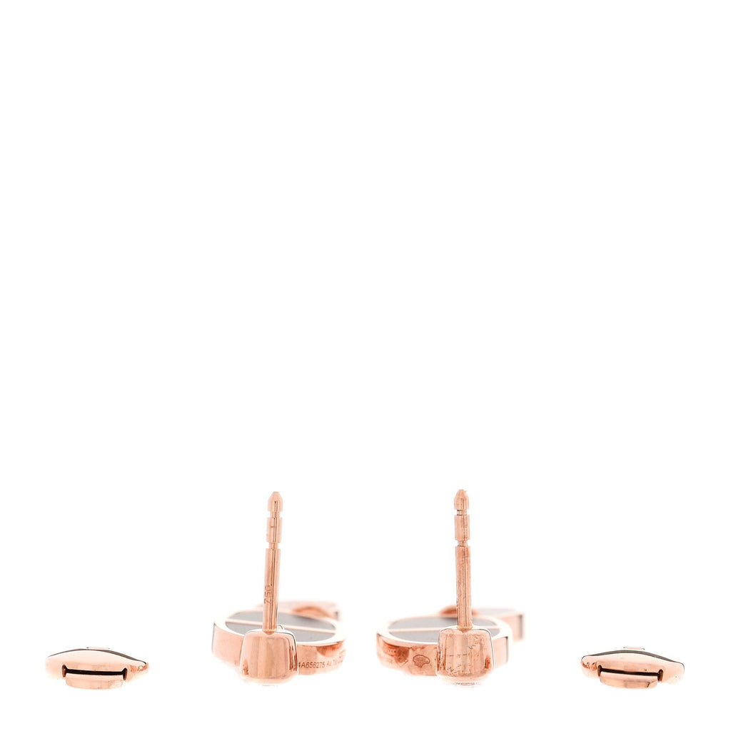 18K Rose Gold Ceramic Diamond Chaine D'Ancre Verso Dangle Earrings Black White