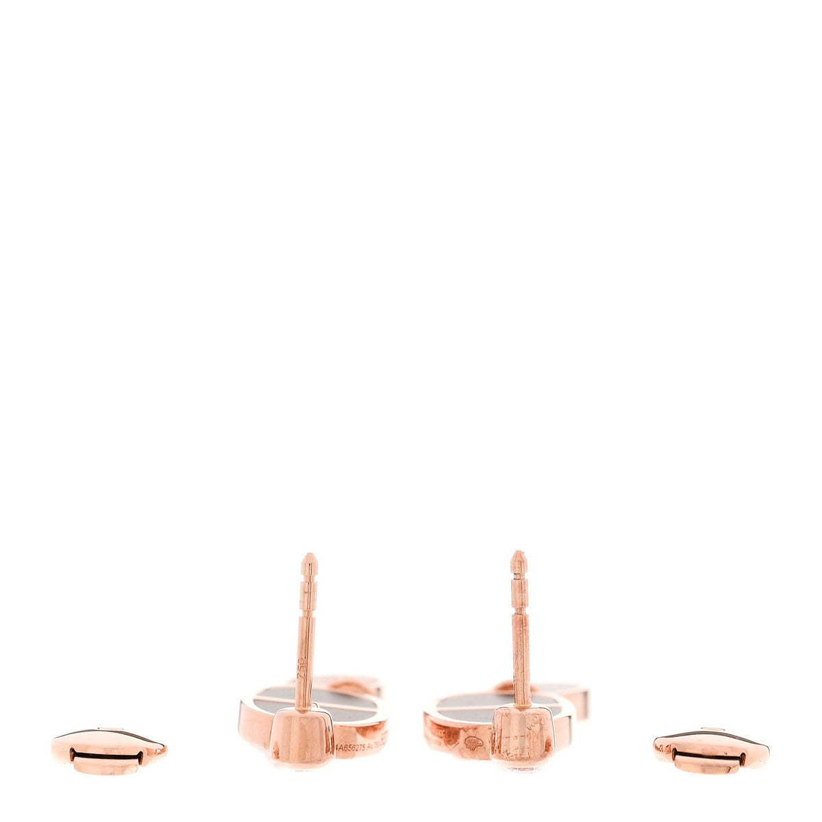 18K Rose Gold Ceramic Diamond Chaine D'Ancre Verso Dangle Earrings Black White