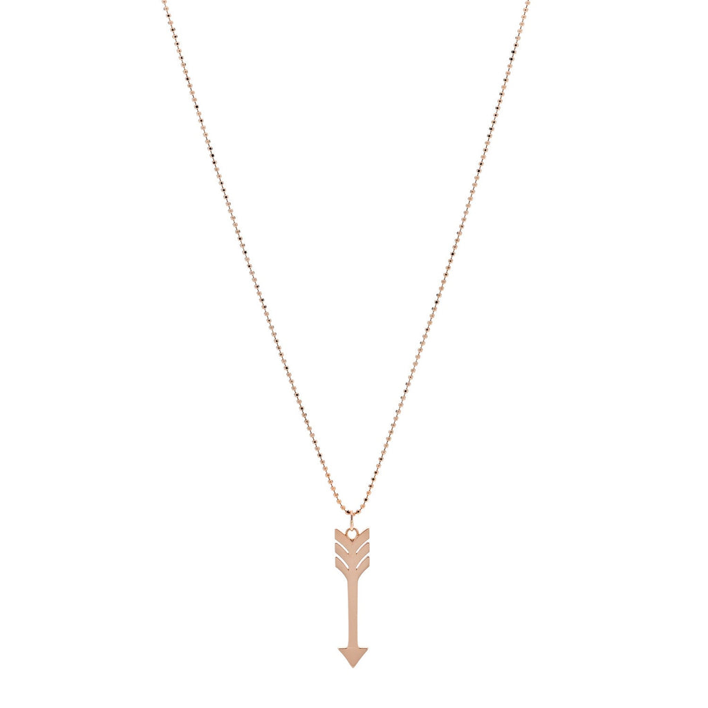 18K Rose Gold Arrow Pendant Necklace