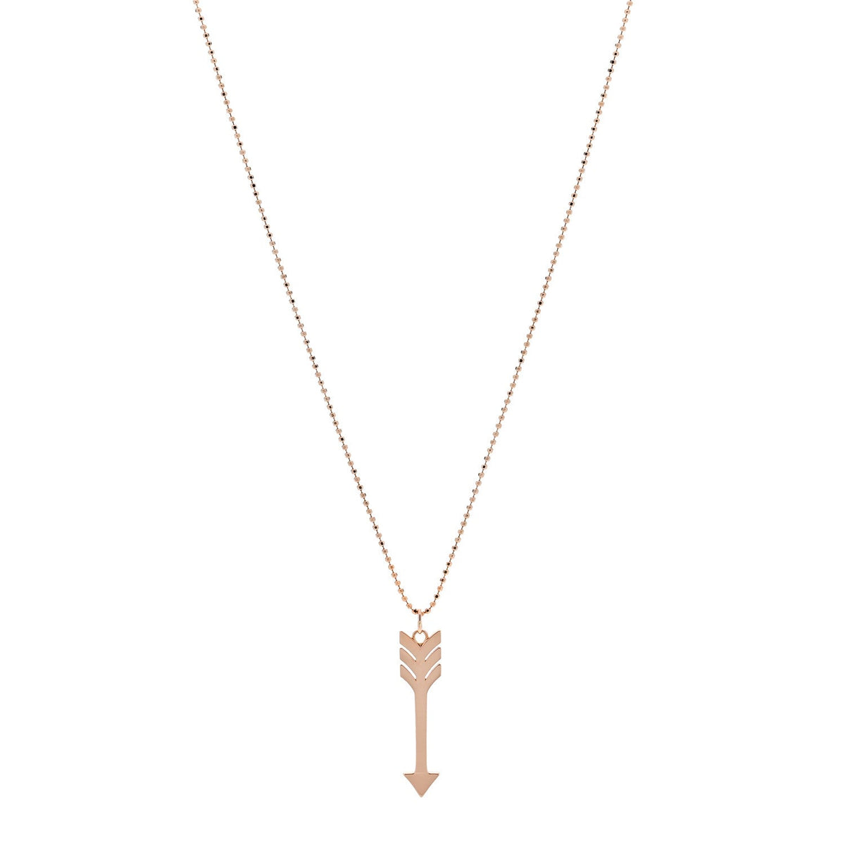 18K Rose Gold Arrow Pendant Necklace