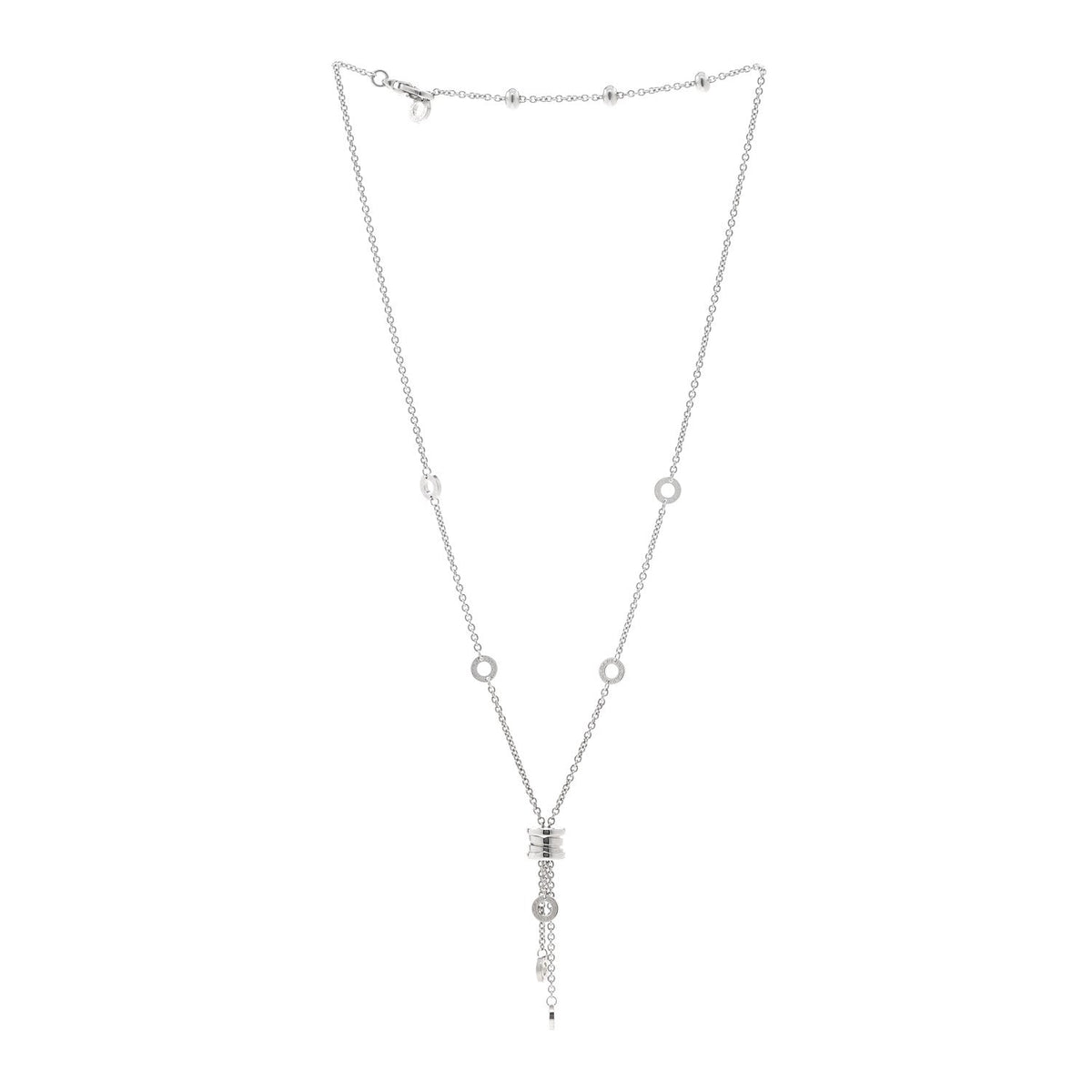 18K White Gold Diamond B.Zero1 Drop Necklace